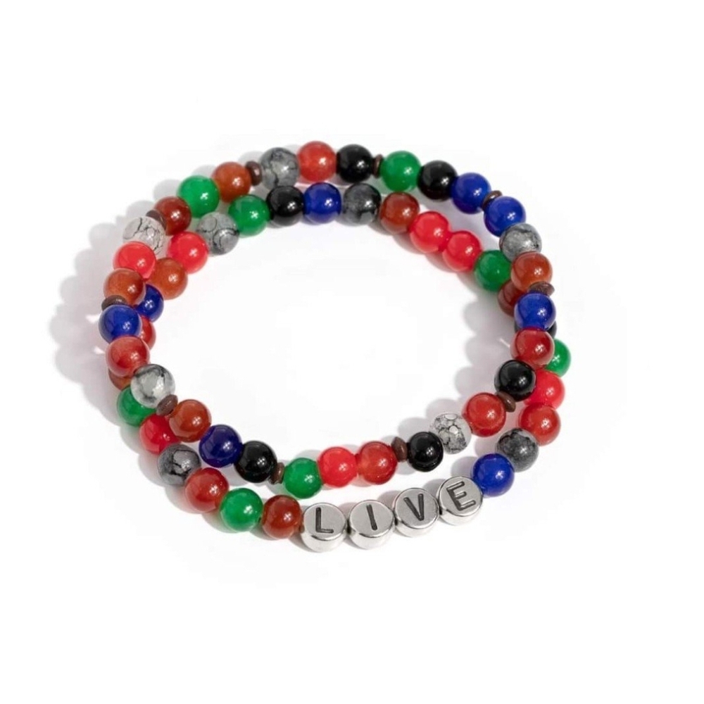 Colorful Beaded Bracelet Set BEAD That As It May Red Fashion Jewelry